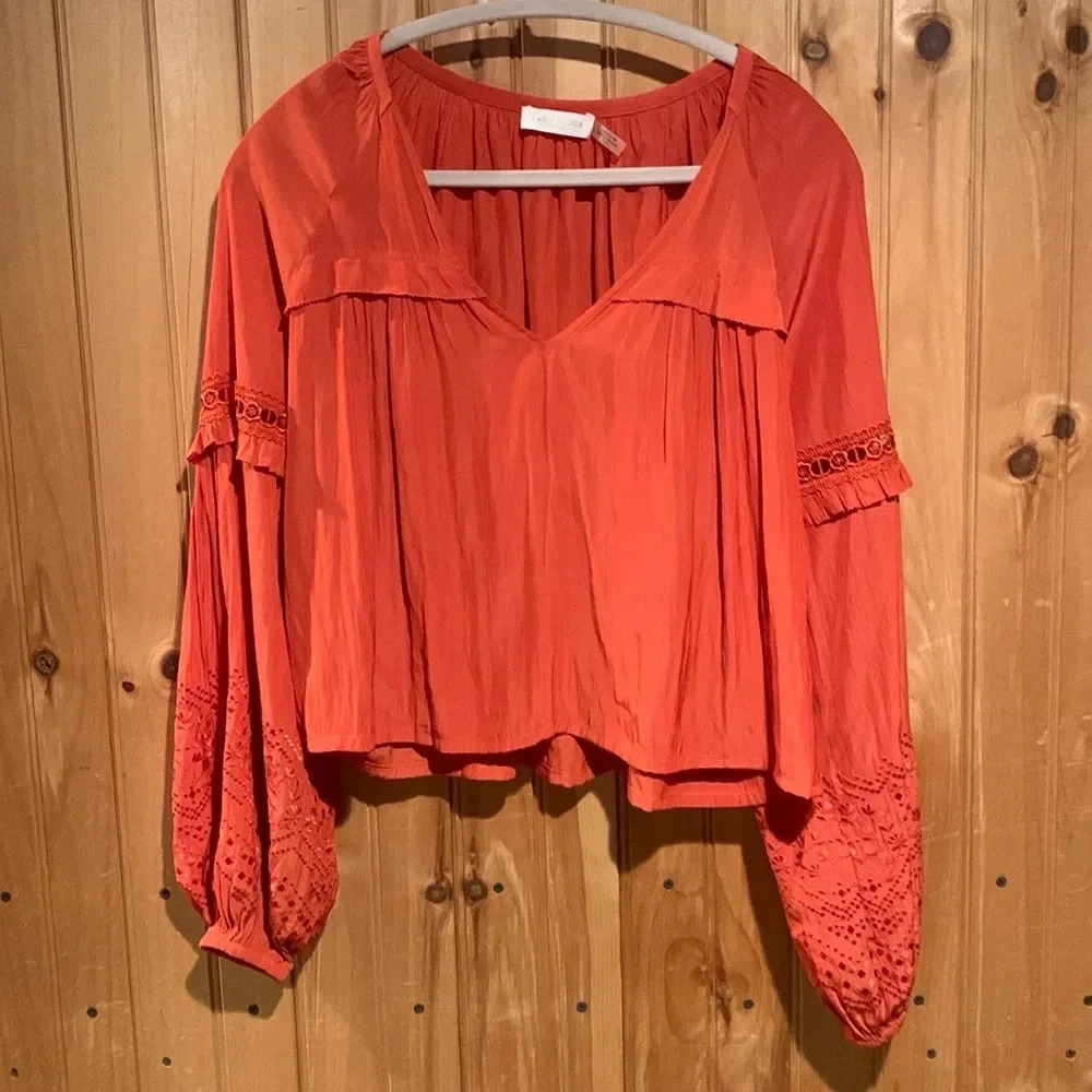 RAMY BROOK silk v neck blouse